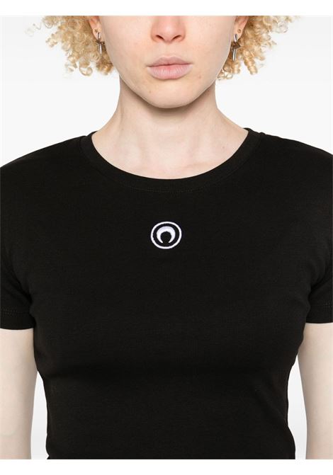 t-shirt baby fit moon logo jersey donna nera MARINE SERRE | WTT012ACJER0008BK99